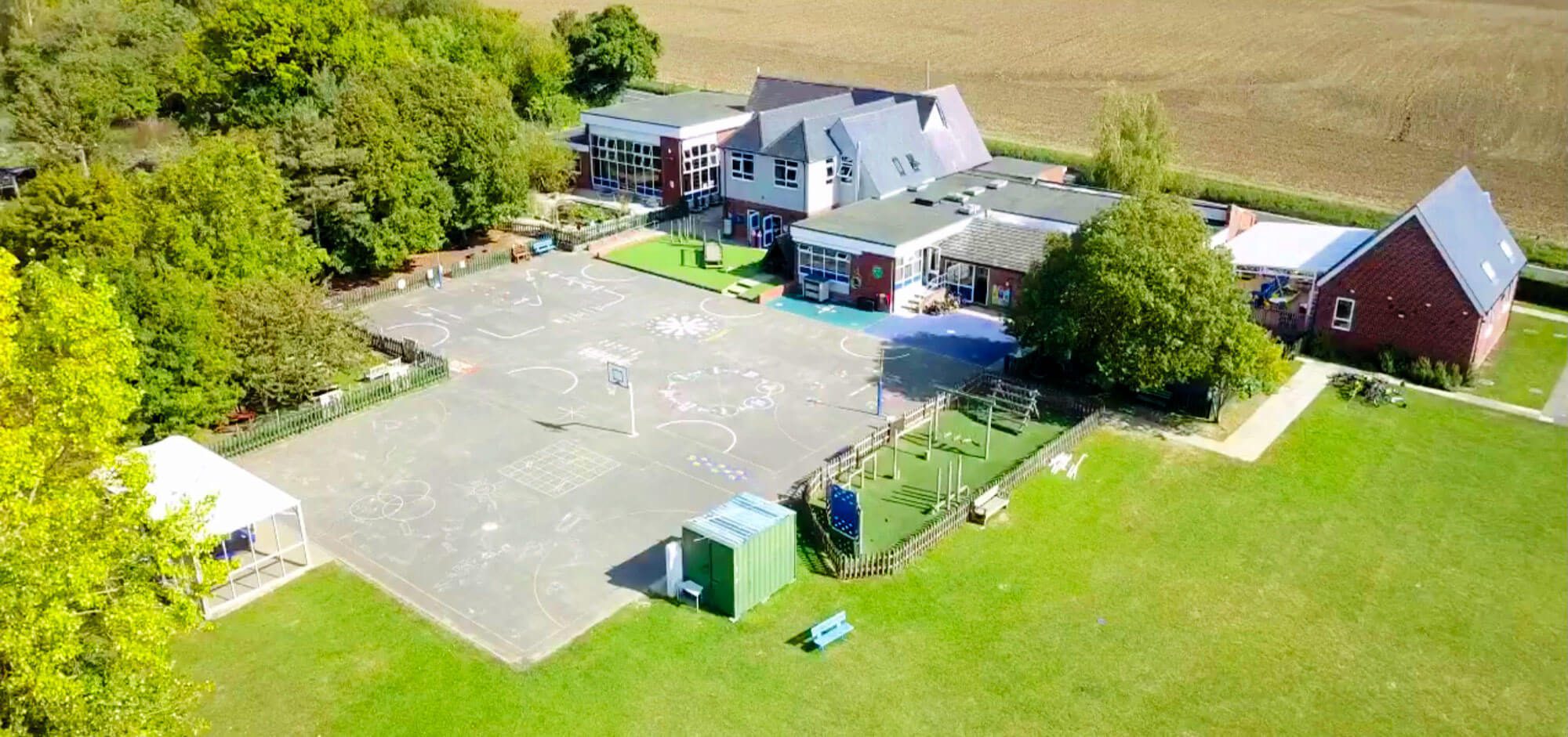 Great Easton Primary School arial view