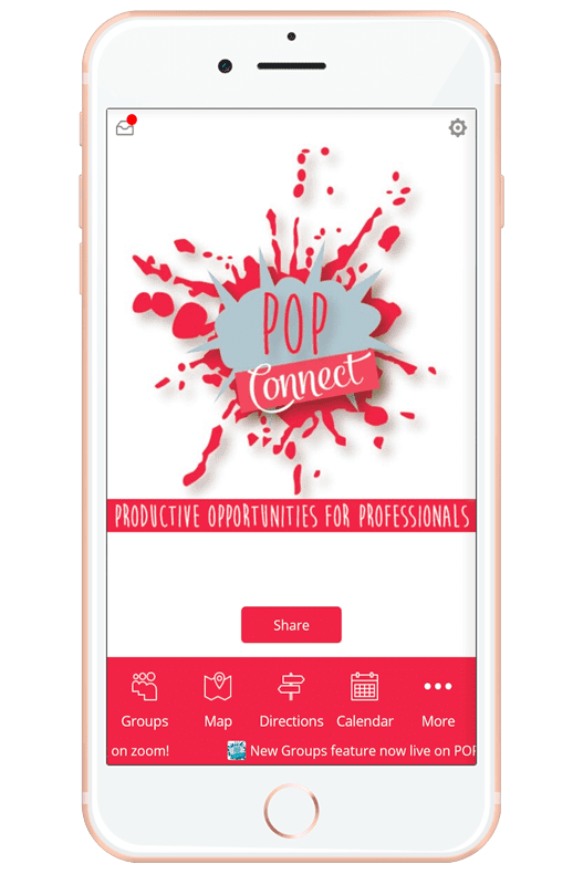screen shot of POP Networking App
